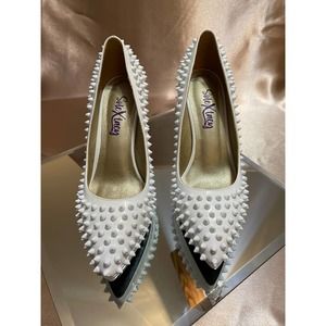 Electra Women's Spike Studded Patent Leather Platform Shoes